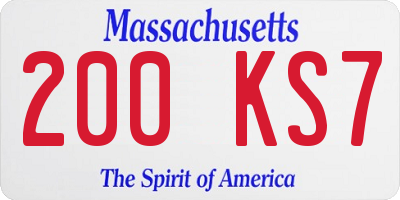 MA license plate 200KS7