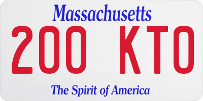 MA license plate 200KT0