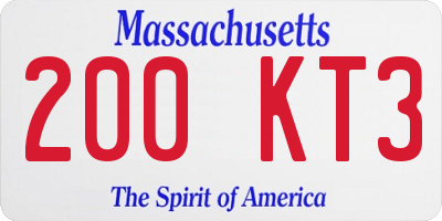 MA license plate 200KT3