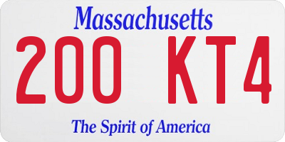 MA license plate 200KT4