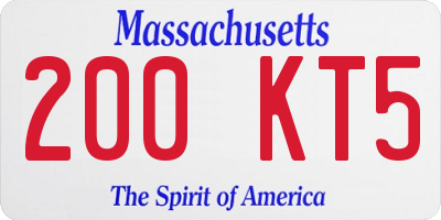 MA license plate 200KT5