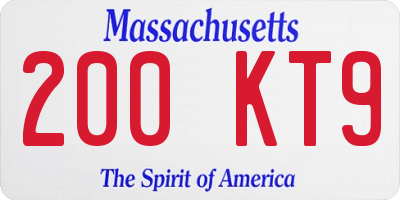 MA license plate 200KT9