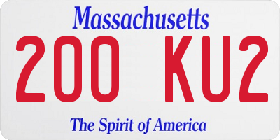 MA license plate 200KU2