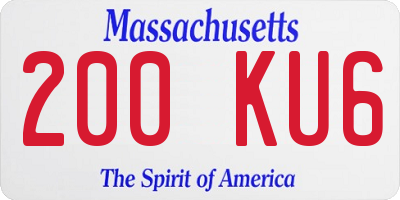 MA license plate 200KU6