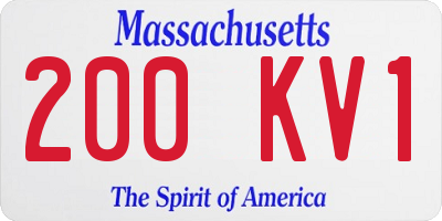 MA license plate 200KV1