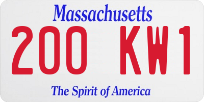 MA license plate 200KW1