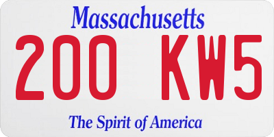 MA license plate 200KW5