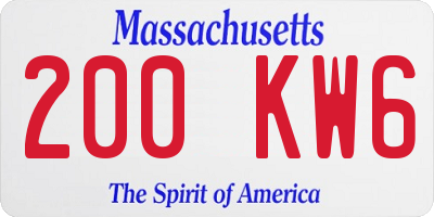 MA license plate 200KW6