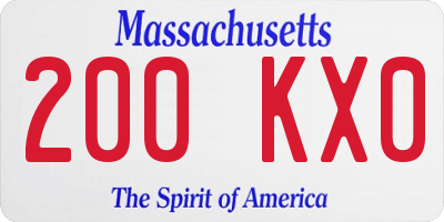 MA license plate 200KX0