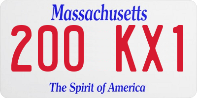 MA license plate 200KX1