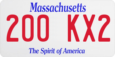 MA license plate 200KX2