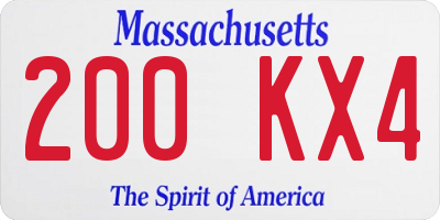 MA license plate 200KX4