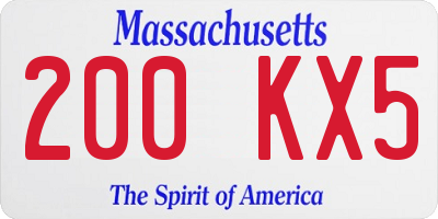 MA license plate 200KX5