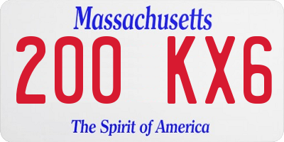 MA license plate 200KX6