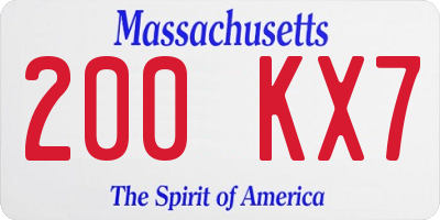 MA license plate 200KX7