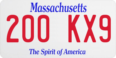 MA license plate 200KX9
