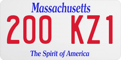 MA license plate 200KZ1