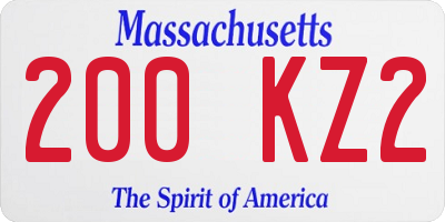 MA license plate 200KZ2