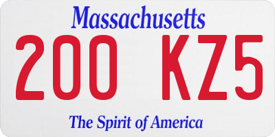 MA license plate 200KZ5