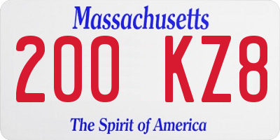 MA license plate 200KZ8