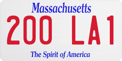MA license plate 200LA1