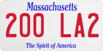 MA license plate 200LA2