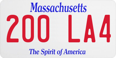 MA license plate 200LA4