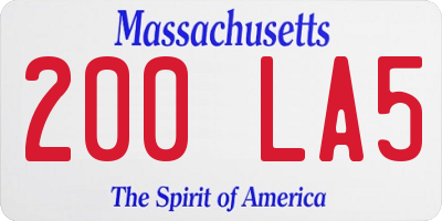 MA license plate 200LA5