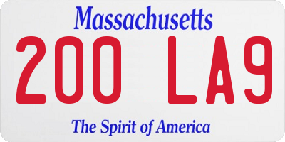 MA license plate 200LA9
