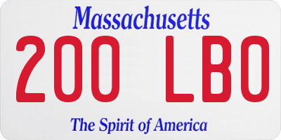 MA license plate 200LB0