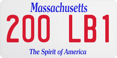 MA license plate 200LB1