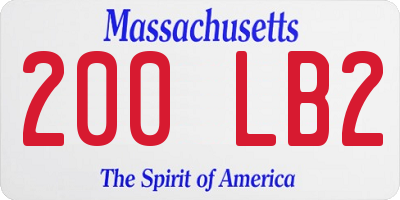 MA license plate 200LB2