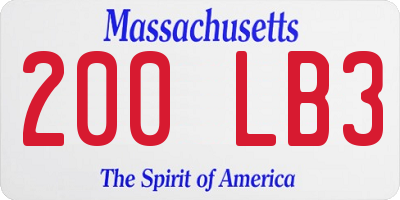 MA license plate 200LB3