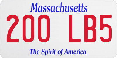 MA license plate 200LB5