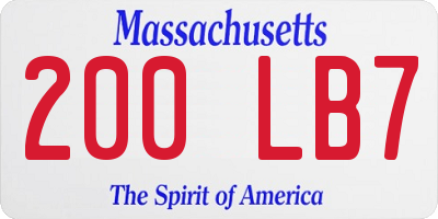 MA license plate 200LB7