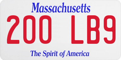 MA license plate 200LB9