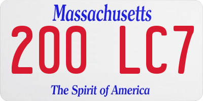 MA license plate 200LC7