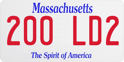 MA license plate 200LD2