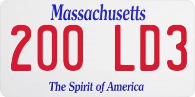 MA license plate 200LD3