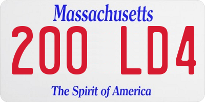 MA license plate 200LD4