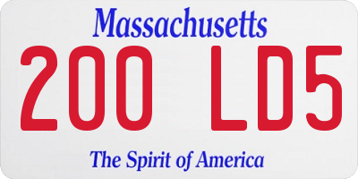 MA license plate 200LD5