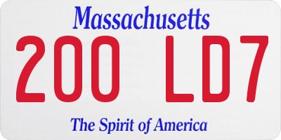 MA license plate 200LD7