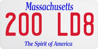 MA license plate 200LD8