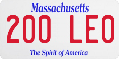 MA license plate 200LE0