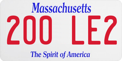 MA license plate 200LE2