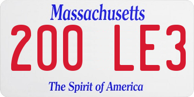MA license plate 200LE3