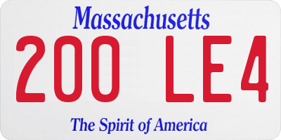 MA license plate 200LE4
