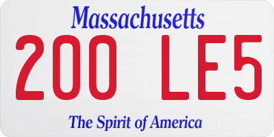 MA license plate 200LE5
