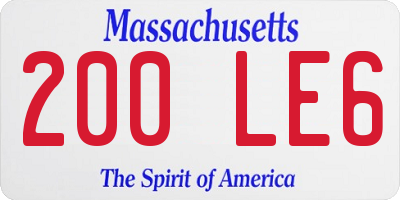 MA license plate 200LE6