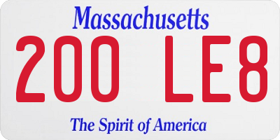 MA license plate 200LE8